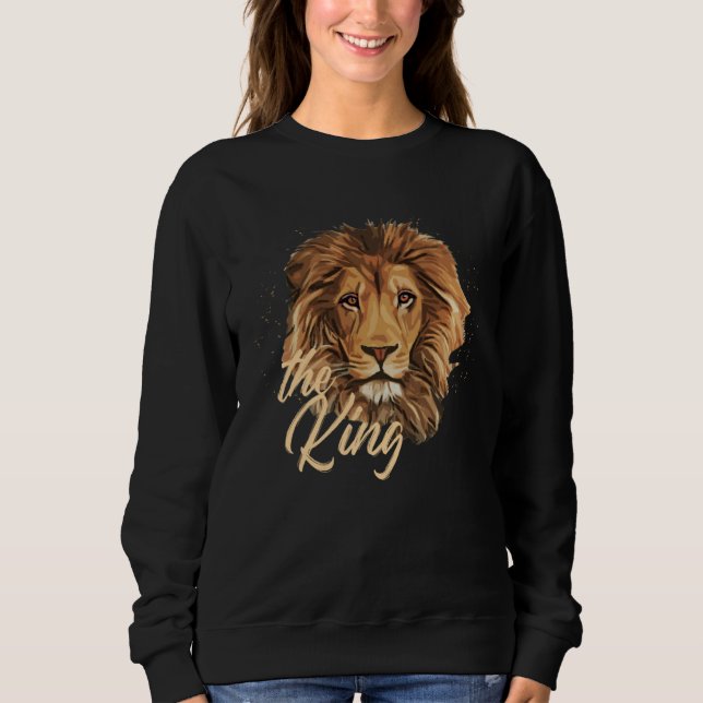 Lejon Kung Lejon Djur Djungel Vild Kraftfull C T Shirt (Framsida)