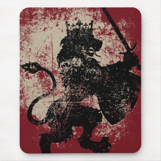 Lejon kung Mousepad för Grunge Musmatta (Framsidan)