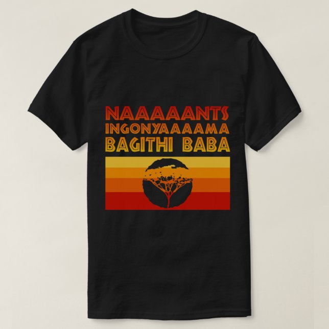 Lejon Kung öppningschant"Nants ingonyama bagi T Shirt (Design framsida)