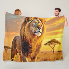 Lejon Kung Savanna Sunset Design Fleecefilt