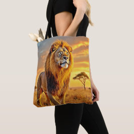 Lejon Kung Savanna Sunset Design Tygkasse