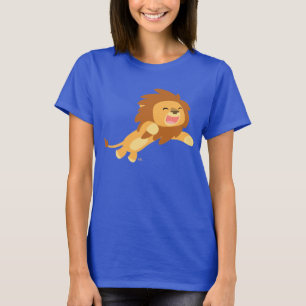 Lejon kvinnaT-tröja för gullig glatt tecknad T-shirt