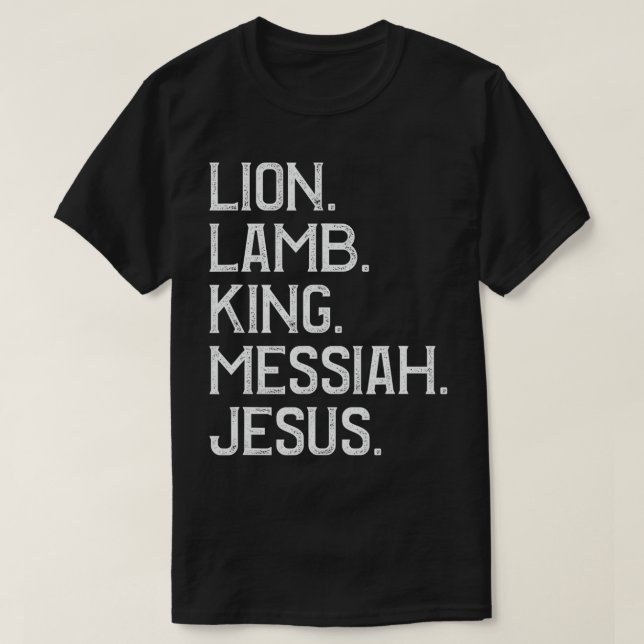 Lejon Lamb Kung Messiah Jesus T Shirt (Design framsida)
