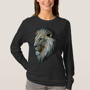 Lejon lejon polygon Animal Print Art White T Shirt