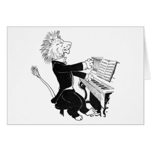 Lejon leka antik Louis Wain för piano teckning Hälsningskort