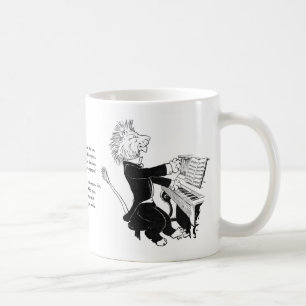 Lejon leka antik Louis Wain för piano teckning Kaffemugg