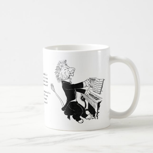 Lejon leka antik Louis Wain för piano teckning Kaffemugg (Höger)