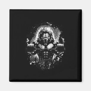 Lejon Liiting Weights Gym Beast Workout Muscles Bo Magnet