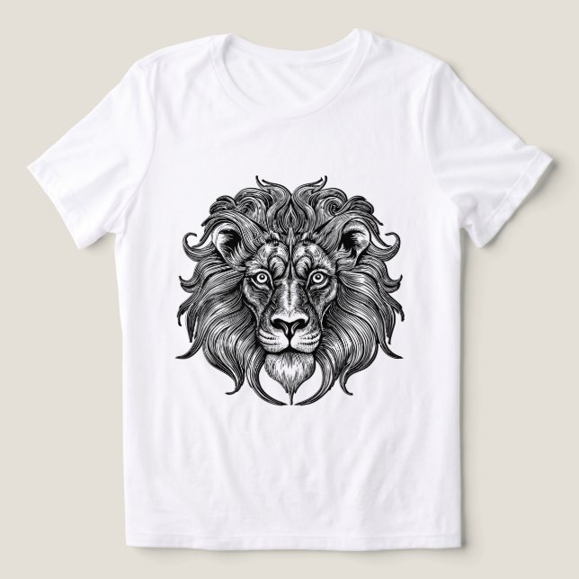 Lejon Linje Konst T Shirt (Design Framsida)