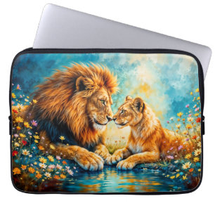 Lejon Lioness fantasi romantik konst Laptop Fodral