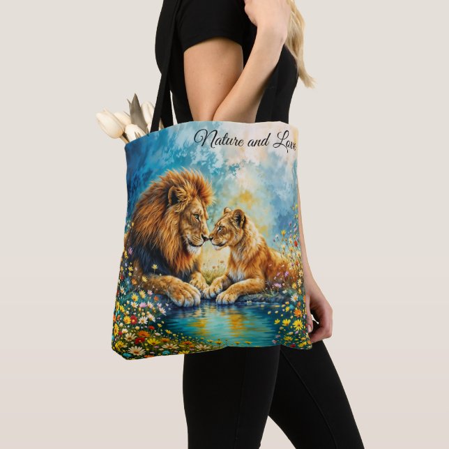 Lejon Lioness fantasi romantik konst Tygkasse (Närbild)