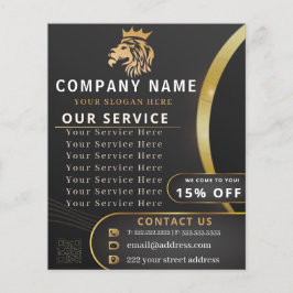 Lejon Logotyp för monogram Elegant Flygblad