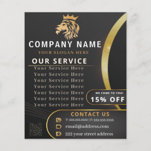 Lejon Logotyp för monogram Elegant Flygblad