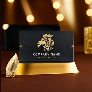 Lejon Logotyp för monogram Elegant Visitkort