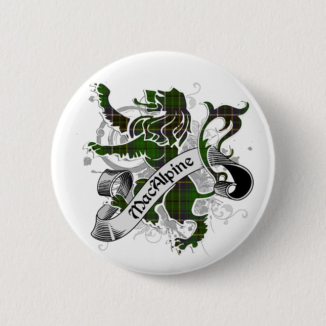 Lejon MacAlpine Tartan Knapp (Framsida)