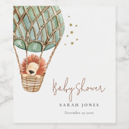 Lejon magisk babystövel för Eco Grönt Luftballong Vinflaska Etikett