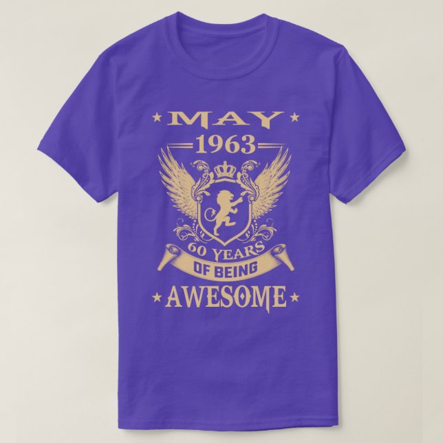Lejon maj 1963 Begränsad utgåva 60 år av AW T Shirt (Design framsida)