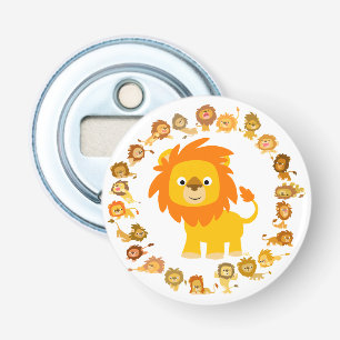 Lejon Mandala-knapp för Cute Tecknad, flasköppnare