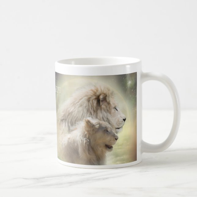 Lejon månekonstmugg kaffemugg (Höger)