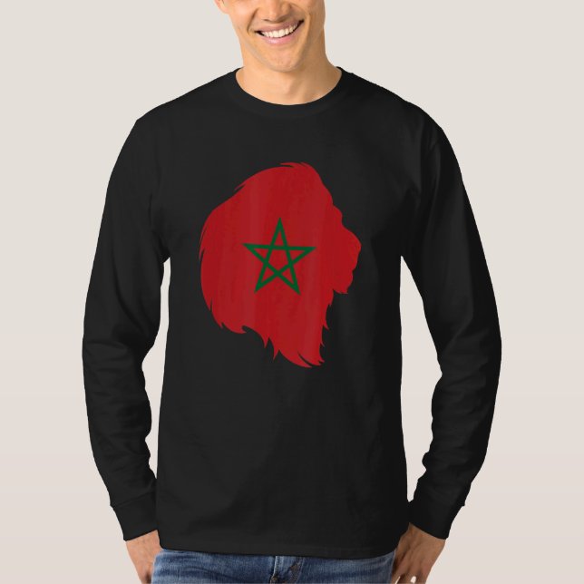 Lejon marockansk Flagga atlas T Shirt (Framsida)