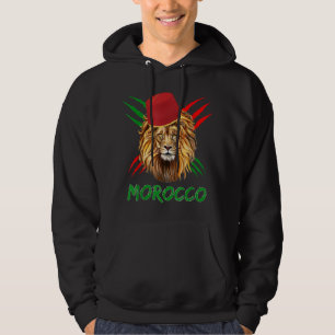 Lejon marockansk Flagga Hoodie