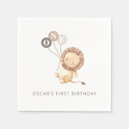 Lejon med 3 brunbubblor pappersservett