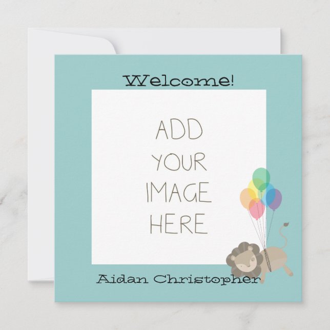 Lejon med ballonger meddelande (Framsida)