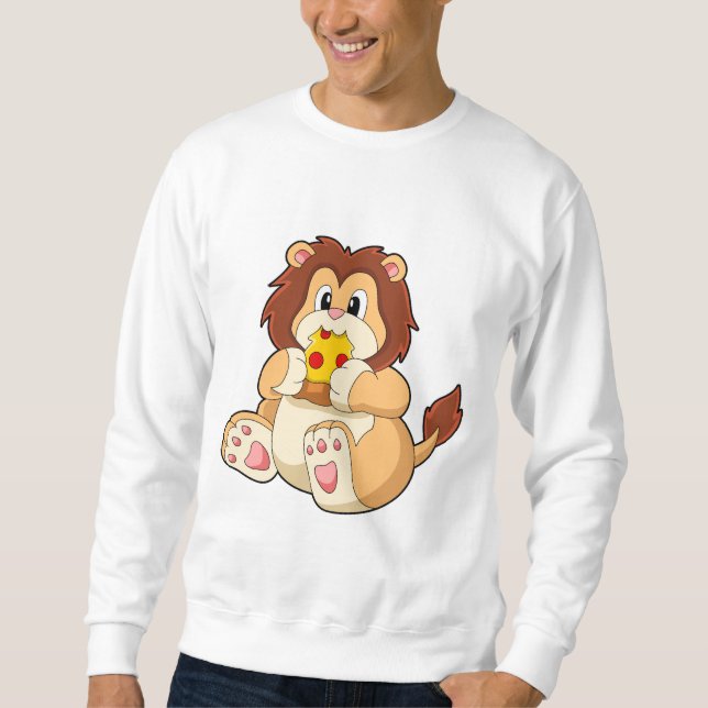 Lejon med Biet i Salami Pizza.PNG Lång Ärmad Tröja (Framsida)