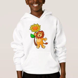 Lejon med blomma t shirt