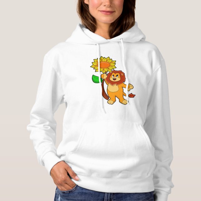 Lejon med blomma t shirt (Framsida)