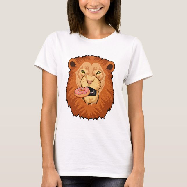 Lejon med Donut T Shirt (Framsida)