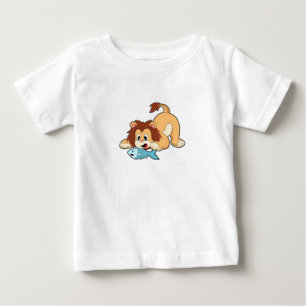 Lejon med fisk t shirt