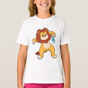 Lejon med fisk t shirt