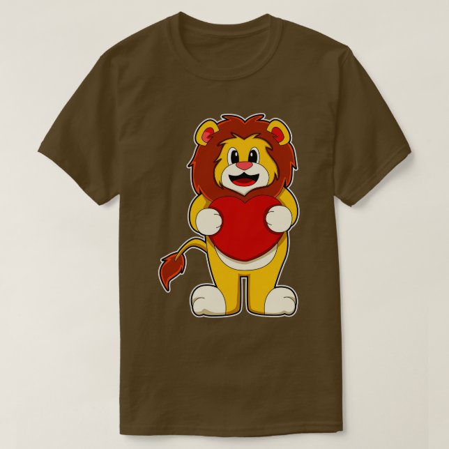 Lejon med Heart 2 T Shirt (Design framsida)