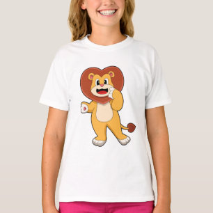 Lejon med hjärta t shirt