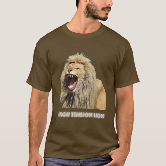 Lejon med hög spänning t shirt (Framsida)