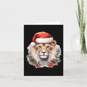 Lejon med julklapp i södra Afrikan Safari Animal Kort