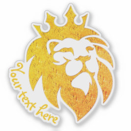Lejon med Krona - Guld Stil 1 Klistermärken