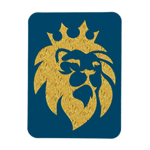 Lejon med Krona - Guld Stil 1 Magnet
