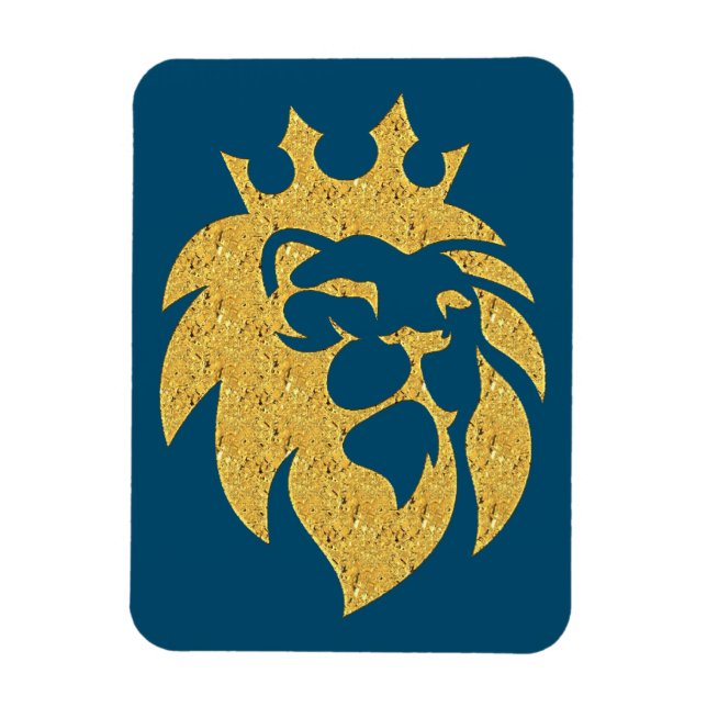Lejon med Krona - Guld Stil 1 Magnet (Vertikal)