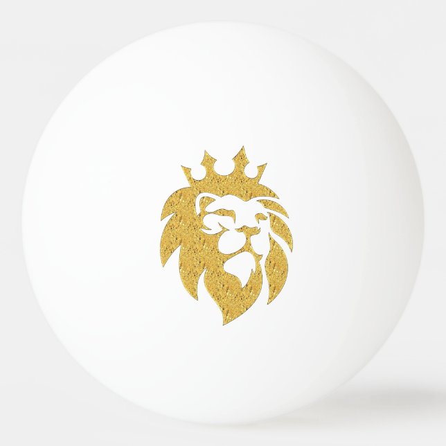 Lejon med Krona - Guld Stil 1 Pingisboll (Framsidan)