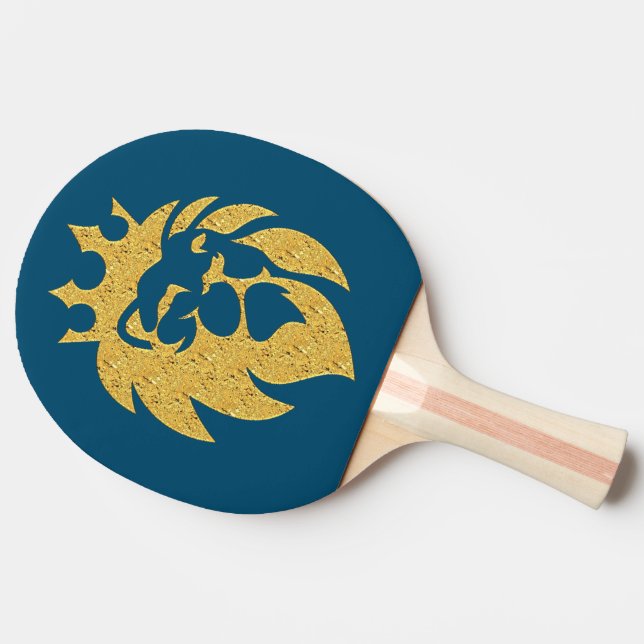 Lejon med Krona - Guld Stil 1 Pingisracket (Sidan)