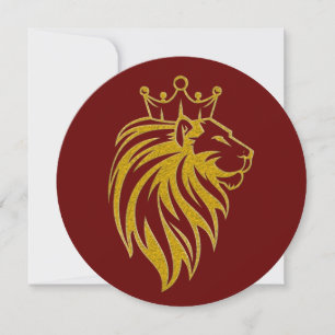 Lejon med Krona - Guld Stil 2