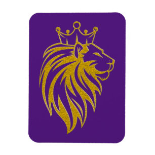 Lejon med Krona - Guld Stil 2 Magnet