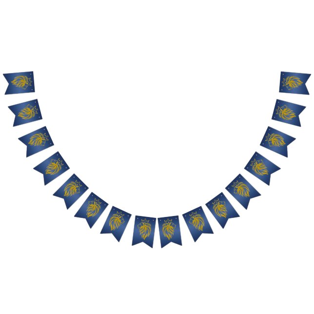 Lejon med Krona - Guld Stil 2 Vimplar (Alla)