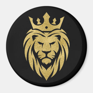 Lejon med Krona - Guld Stil 3 Magnet