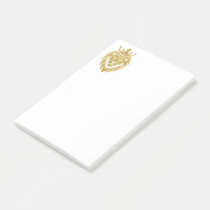 Lejon Med Krona - Guld Stil 3 Post-it Block