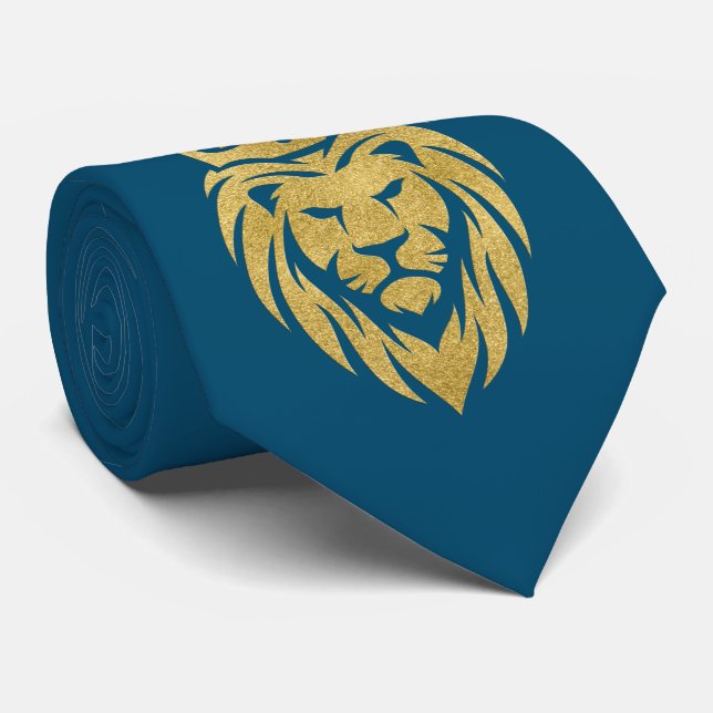 Lejon med Krona - Guld Stil 3 Slips (Rullad)