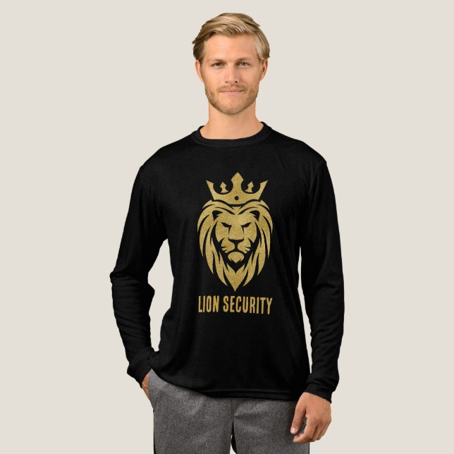 Lejon Med Krona - Guld Stil 3 T Shirt (Hel framsida)