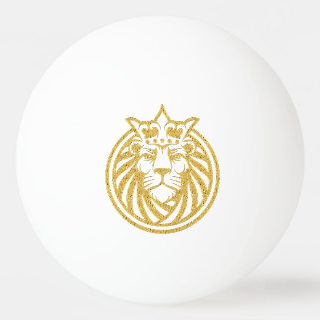 Lejon med Krona - Guld Stil 4 Pingisboll (Framsidan)